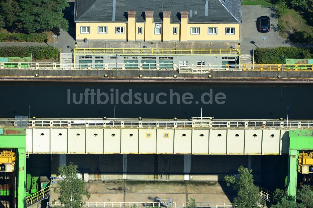 Rothensee aus der Vogelperspektive: Altes Schiffshebewerk Rothensee am Elbe-Havel-Kanal am Wasserstraßenkreuz MD bei Rothensee in Sachsen-Anhalt