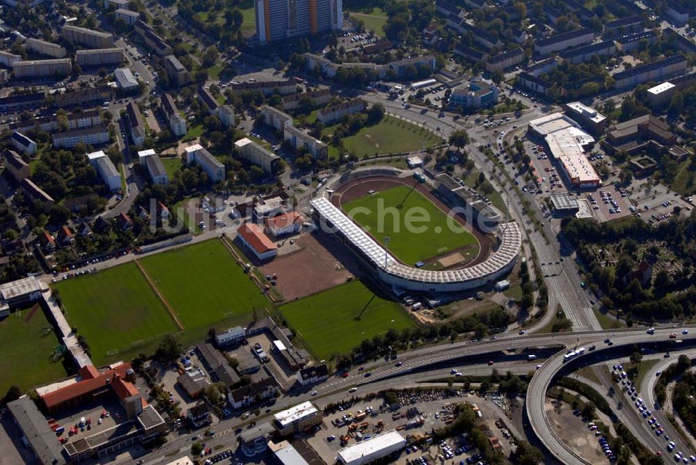 Wolfsburg aus der Vogelperspektive: Altes VfL- Stadion Wolfsburg im Bundesland Niedersachsen