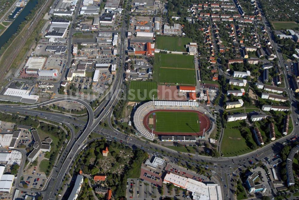 Wolfsburg aus der Vogelperspektive: Altes VfL- Stadion Wolfsburg im Bundesland Niedersachsen