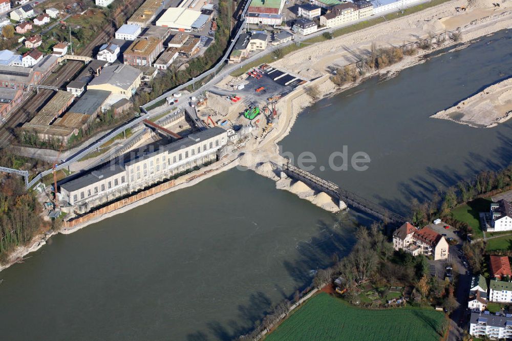 Rheinfelden von oben - Altes Wasserkraftwerk Rheinfelden