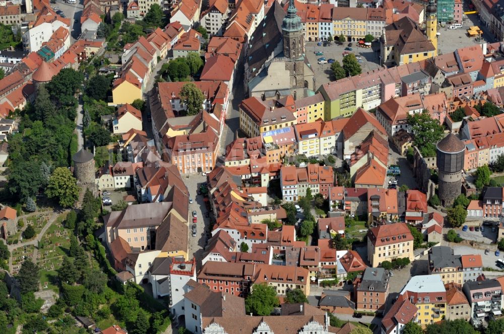 Bautzen von oben - Altstadt von Bautzen im Bundesland Sachsen