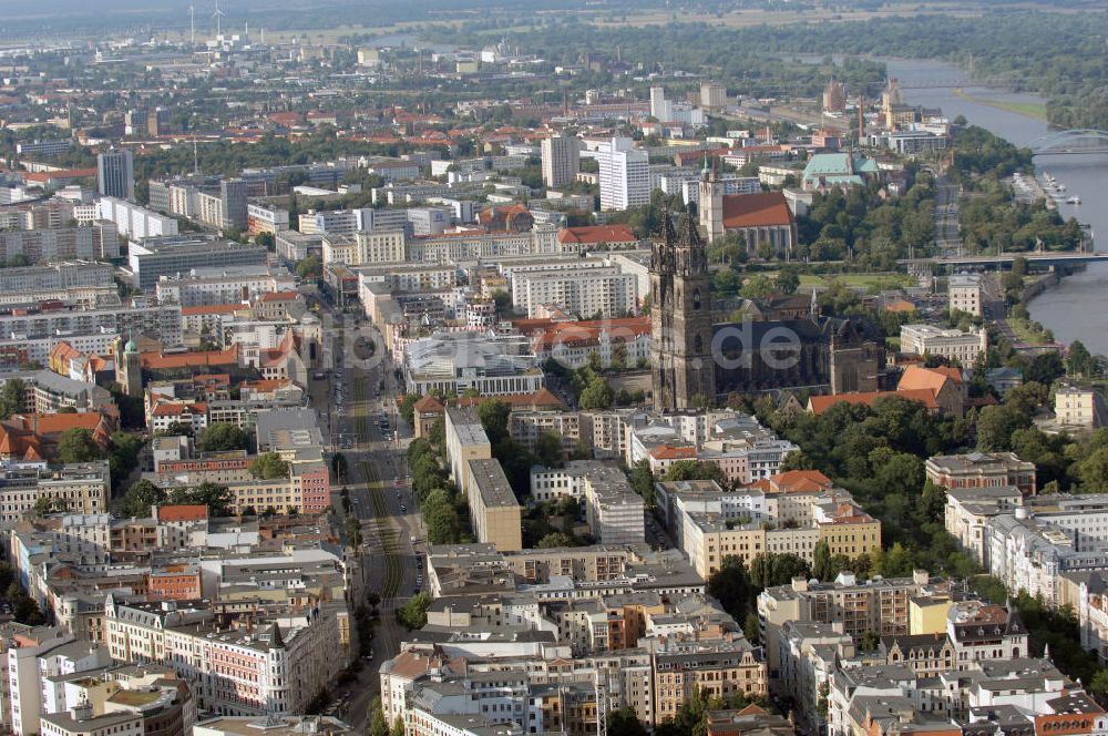 Luftbild Magdeburg - Altstadt am Breiten Weg mit Dom in Magdeburg