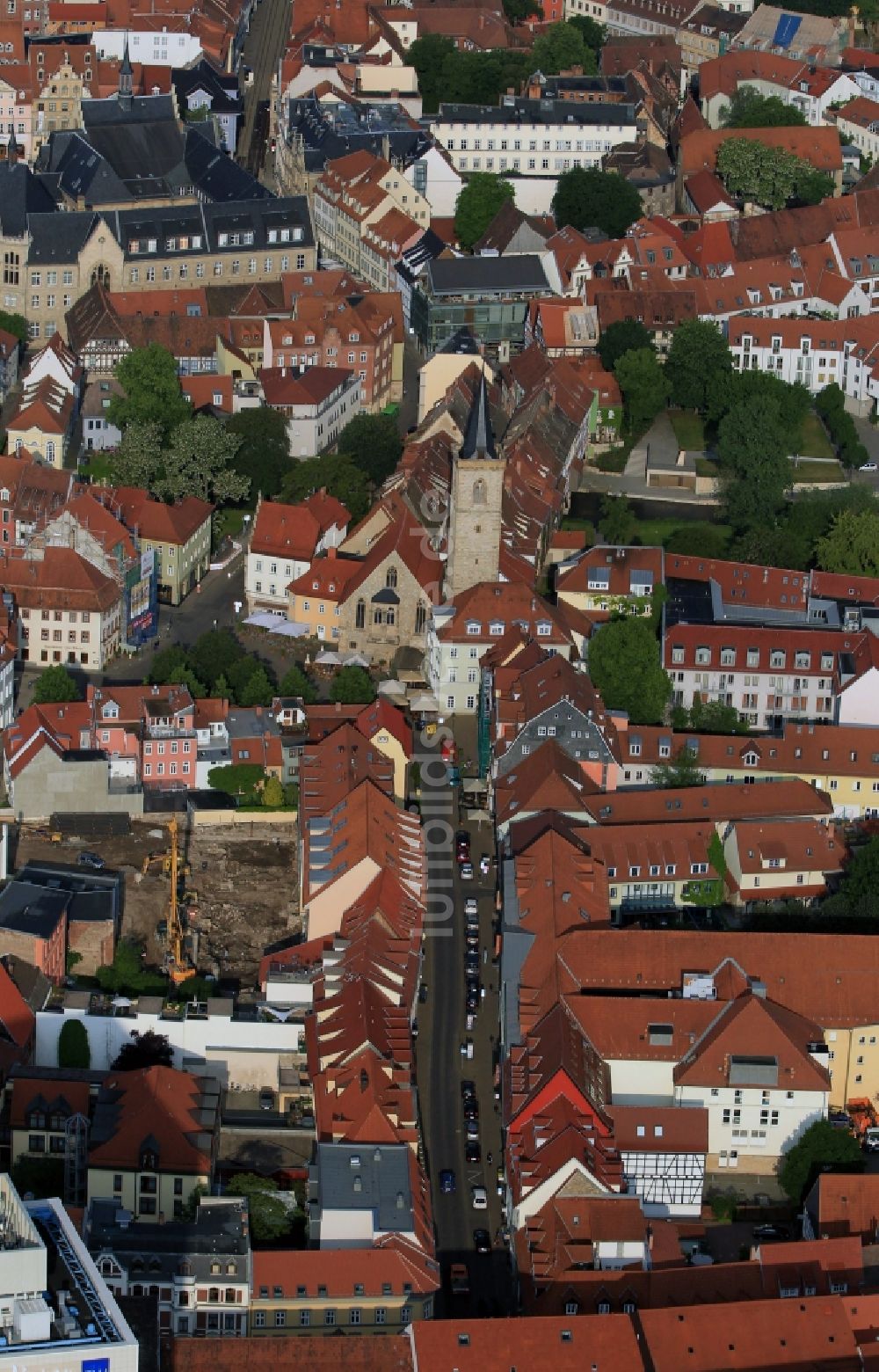 Luftbild Erfurt Altstadt Von Erfurt Im Bundesland Thuringen Mit Kramerbrucke Futterstrasse Und Agidienkirche