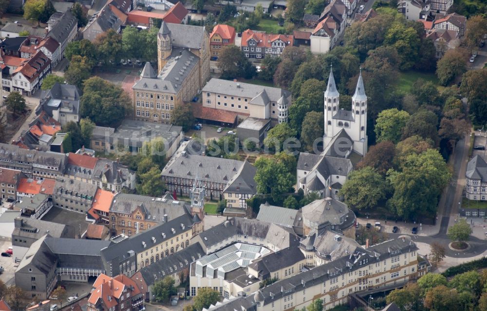 Goslar von oben - Altstadt von Goslar im Bundesland Niedersachsen