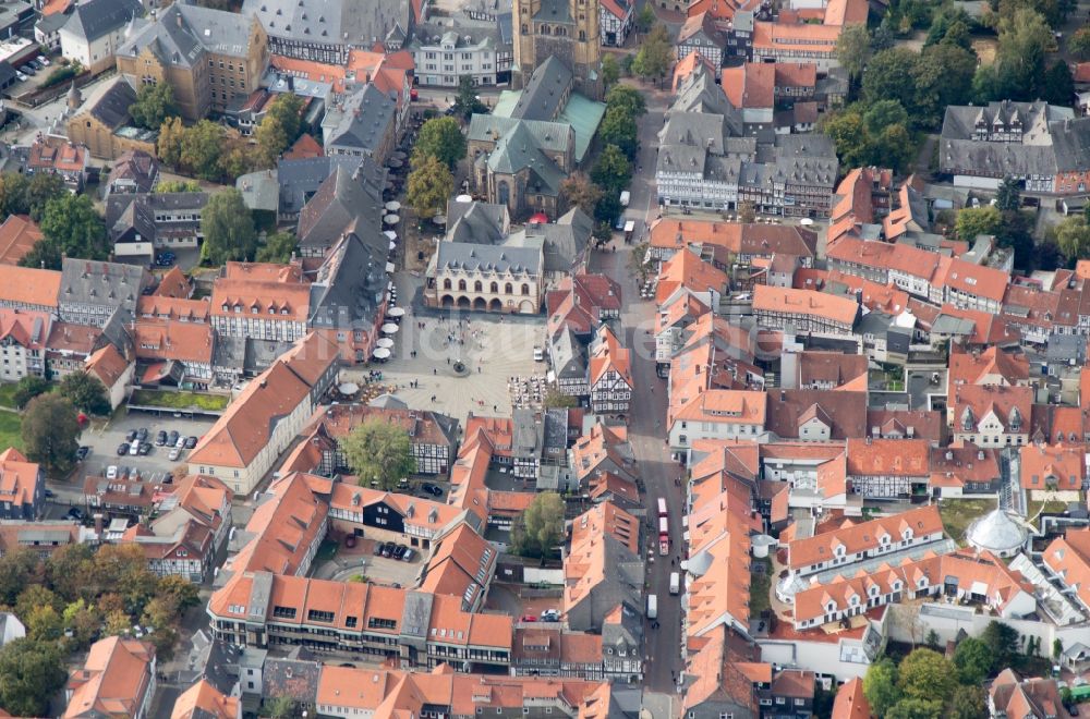 Goslar aus der Vogelperspektive: Altstadt von Goslar im Bundesland Niedersachsen