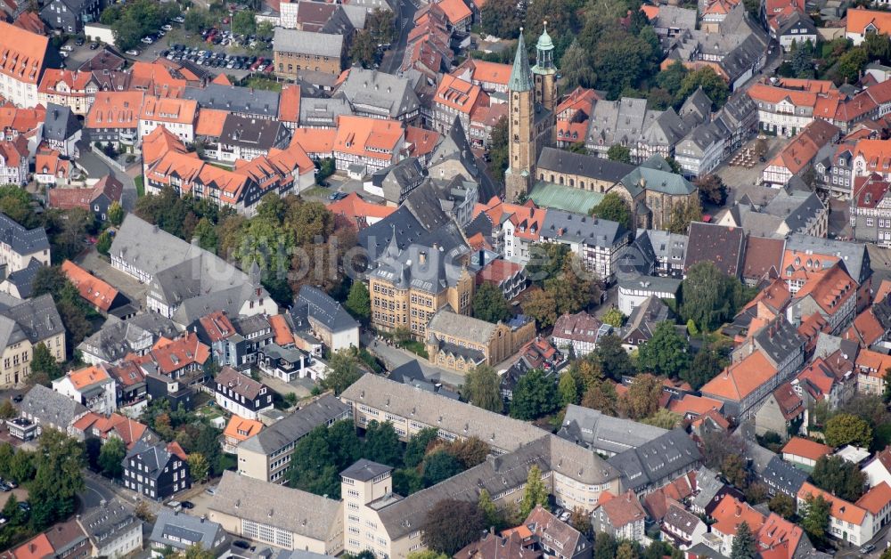 Goslar von oben - Altstadt von Goslar im Bundesland Niedersachsen