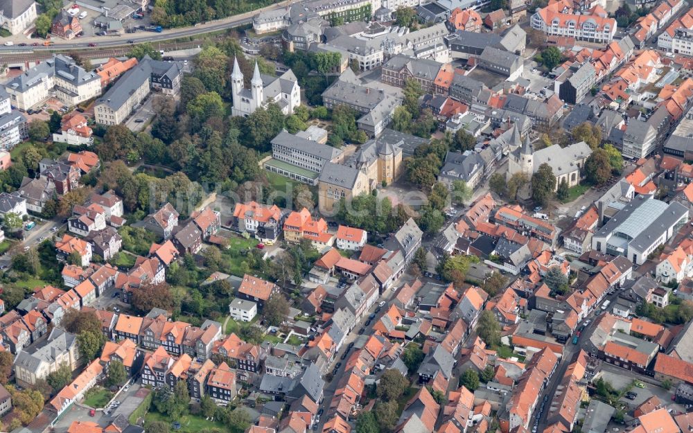 Goslar aus der Vogelperspektive: Altstadt von Goslar im Bundesland Niedersachsen