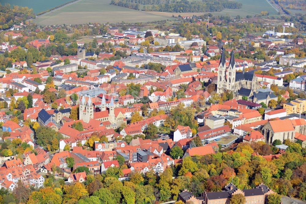 Halberstadt von oben - Altstadt von Halberstadt im Bundesland Sachsen-Anhalt