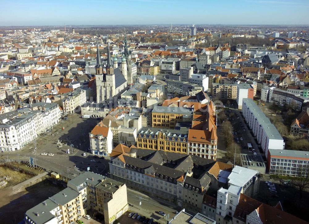 Luftaufnahme Halle ( Saale ) - Altstadt von Halle ( Saale ) im Bundesland Sachsen-Anhalt