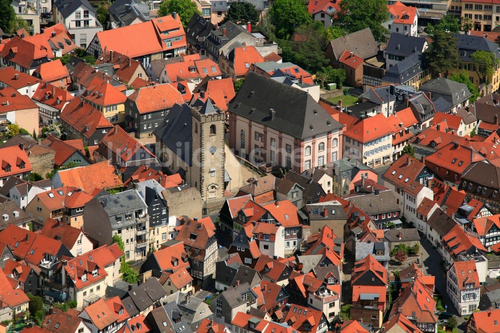 Kronberg im Taunus von oben - Altstadt in Kronberg im Taunus im Bundesland Hessen