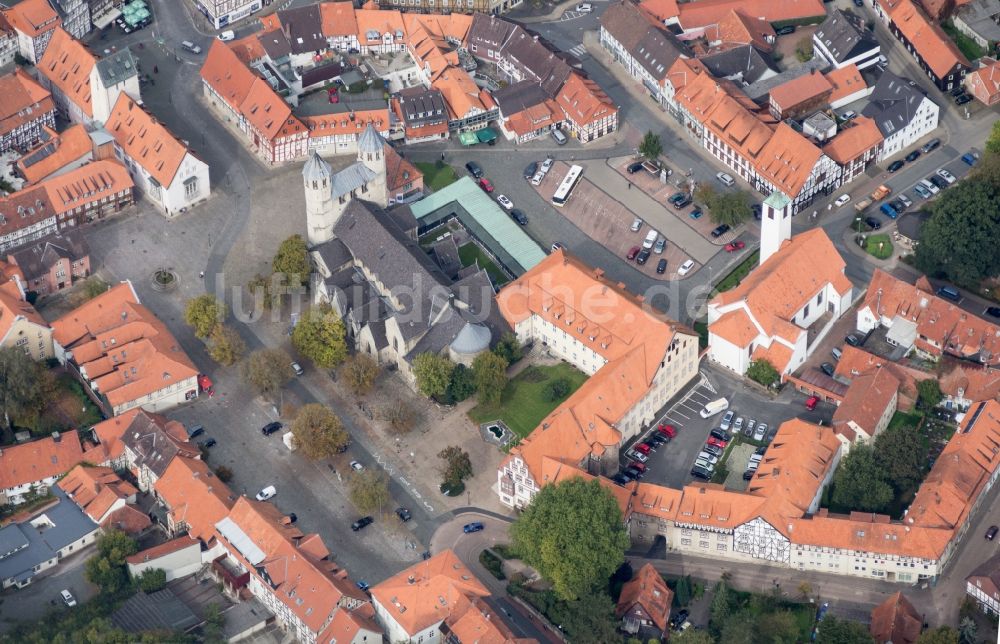 Bad Gandersheim von oben - Altstadt und Markt in Bad Gandersheim im Bundesland Niedersachsen