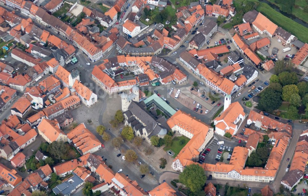 Luftbild Bad Gandersheim - Altstadt und Markt in Bad Gandersheim im Bundesland Niedersachsen