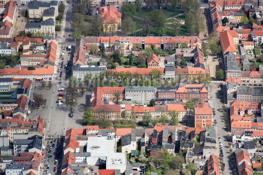 Neuruppin von oben - Altstadt von Neuruppin im Bundesland Brandenburg