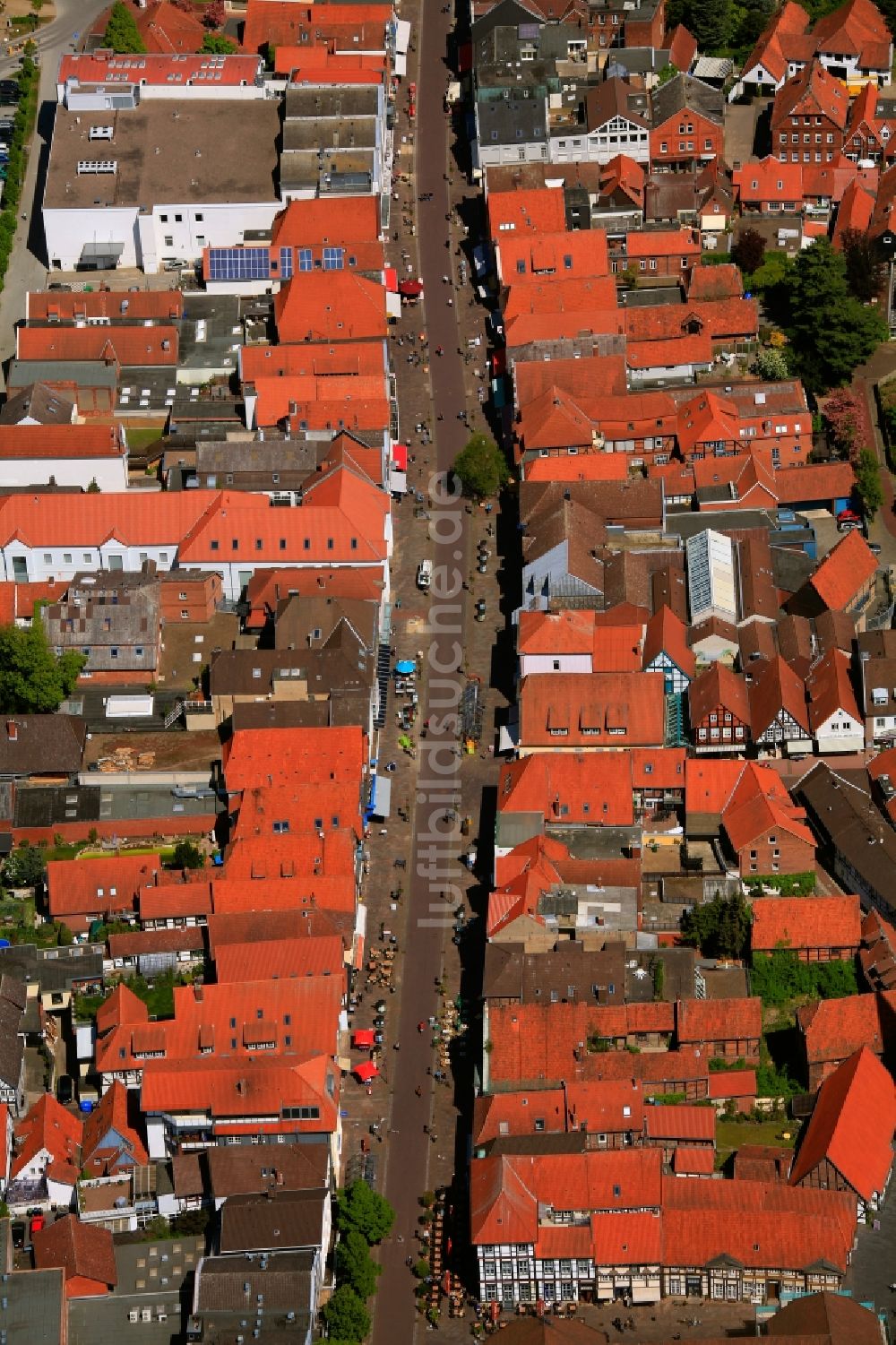 Nienburg von oben - Altstadt von Nienburg im Bundesland Niedersachsen