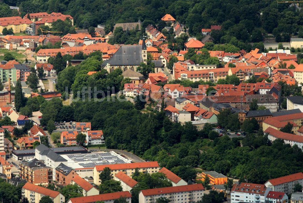 Luftaufnahme Nordhausen - Altstadt von Nordhausen im Bundesland Thüringen mit Dom zum Heiligen Kreuz