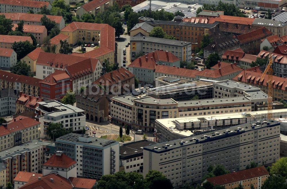 Nordhausen aus der Vogelperspektive: Altstadt von Nordhausen im Bundesland Thüringen zwischen Lutherplatz und Kornmarkt