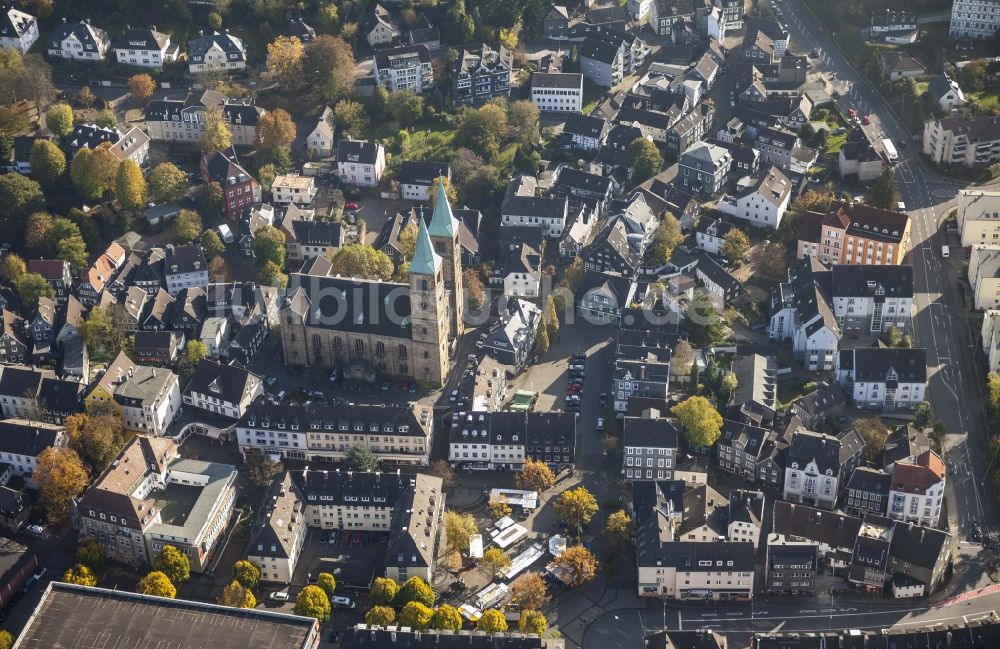 Schwelm von oben - Altstadt von Schwelm im Bundesland Nordrhein-Westfalen