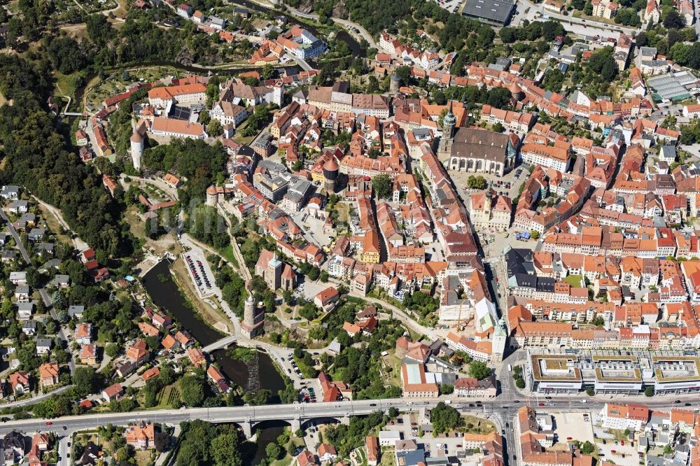 Luftaufnahme Bautzen - Altstadt am Ufer des Flußverlaufes der Hauptspree in Bautzen im Bundesland Sachsen, Deutschland