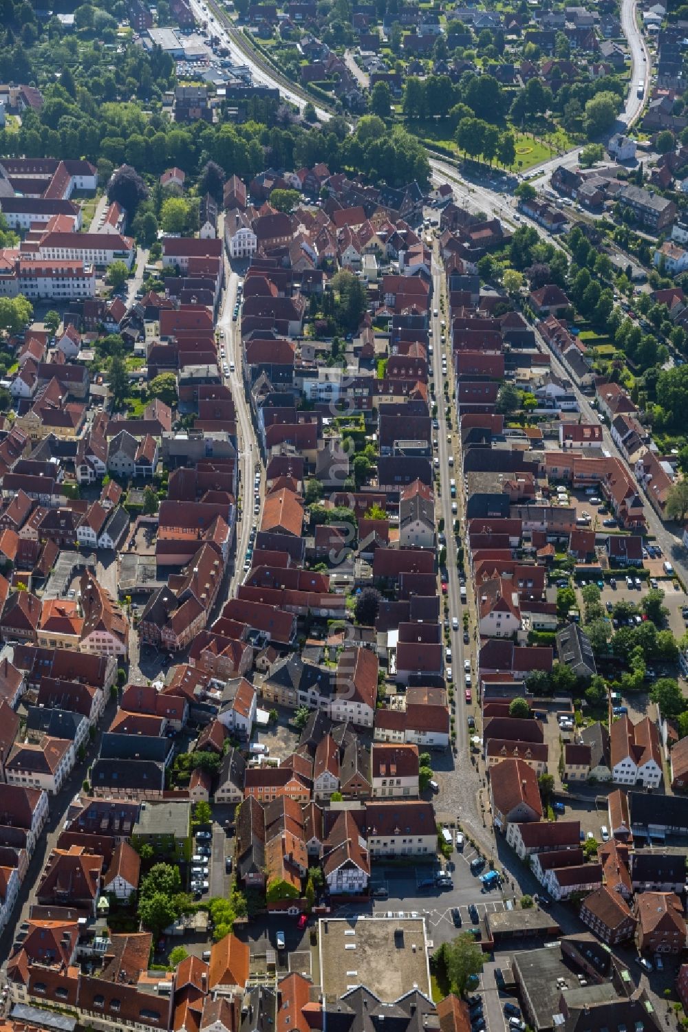 Luftaufnahme Warendorf - Altstadt von Warendorf im Bundesland Nordrhein-Westfalen