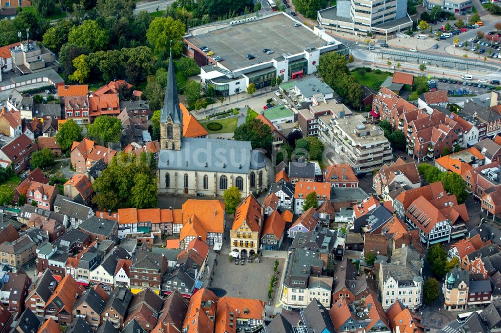 Werne von oben - Altstadt von Werne im Bundesland Nordrhein-Westfalen