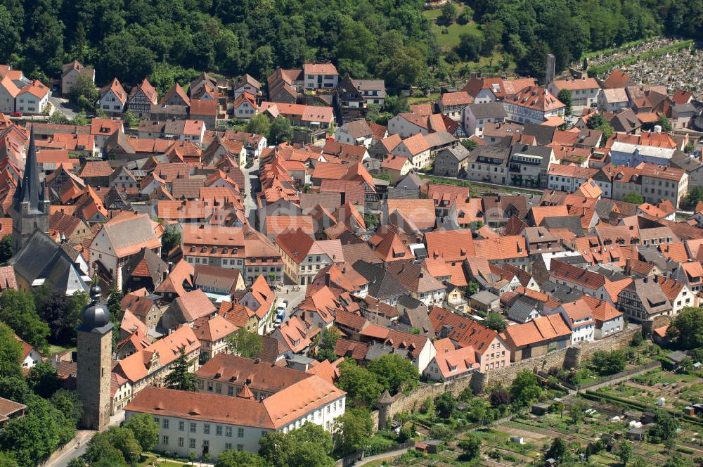 Zeil am Main von oben - Altstadt von Zeil am Main in Bayern