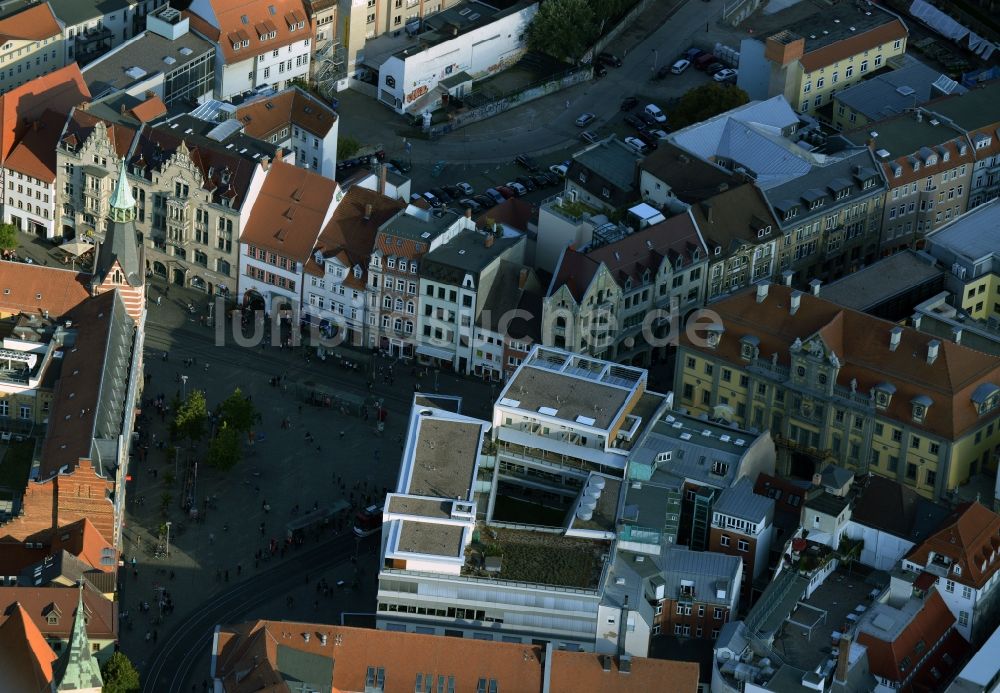 Erfurt von oben - Altstadtbereich am Anger und Innenstadtzentrum in Erfurt im Bundesland Thüringen