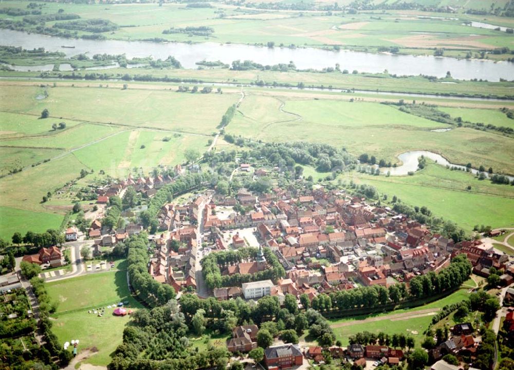 Luftaufnahme Boizenburg - Altstadtbereich von Boizenburg in Mecklenburg - Vorpommern.