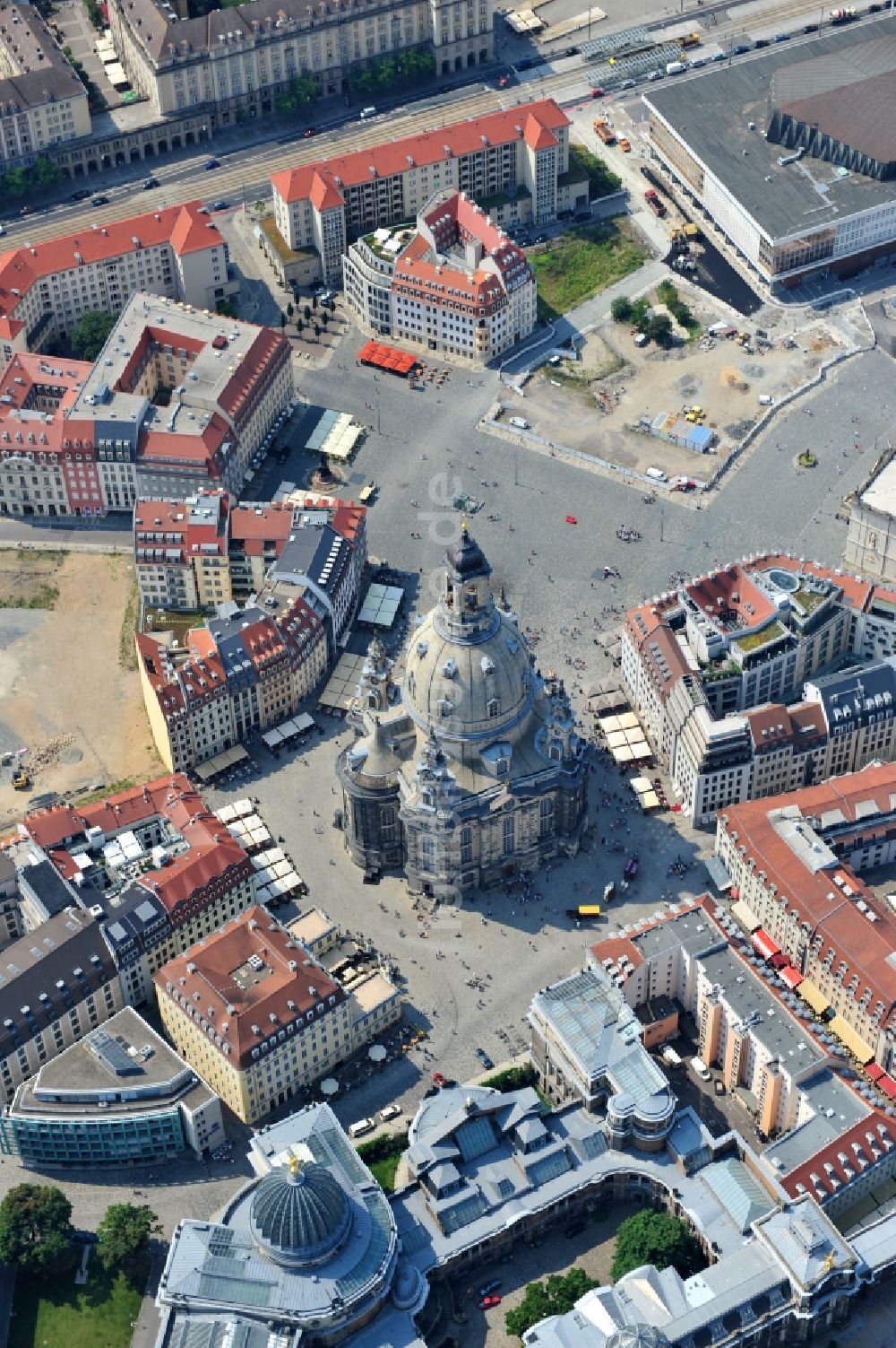 Dresden aus der Vogelperspektive: Altstadtbereich am Dresdener Neumarkt