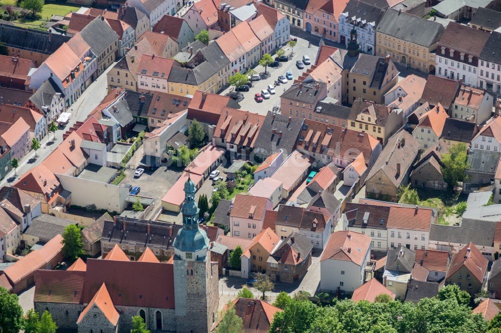 Bad Belzig von oben - Altstadtbereich und Innenstadtzentrum in Bad Belzig im Bundesland Brandenburg, Deutschland