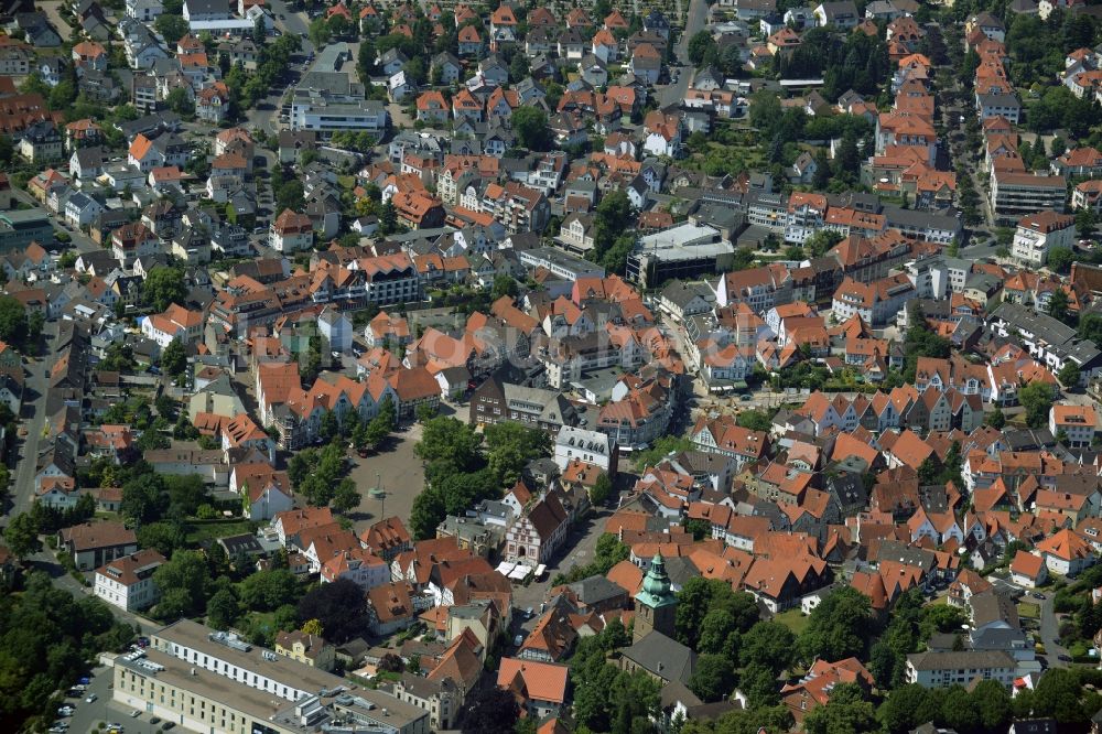 Bad Salzuflen von oben - Altstadtbereich und Innenstadtzentrum in Bad Salzuflen im Bundesland Nordrhein-Westfalen