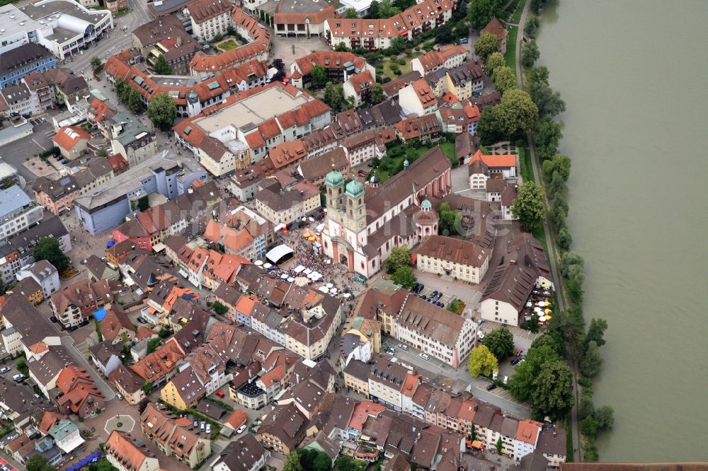 Luftaufnahme Bad Säckingen - Altstadtbereich und Innenstadtzentrum in Bad Säckingen im Bundesland Baden-Württemberg