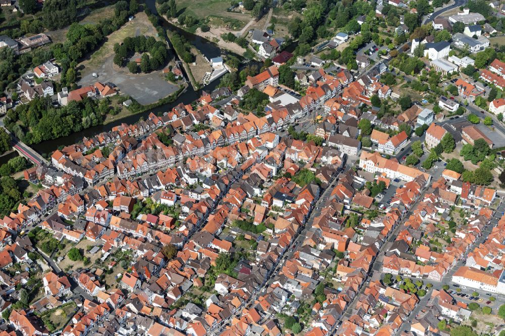 Luftbild Bad Sooden-Allendorf - Altstadtbereich und Innenstadtzentrum in Bad Sooden-Allendorf im Bundesland Hessen, Deutschland