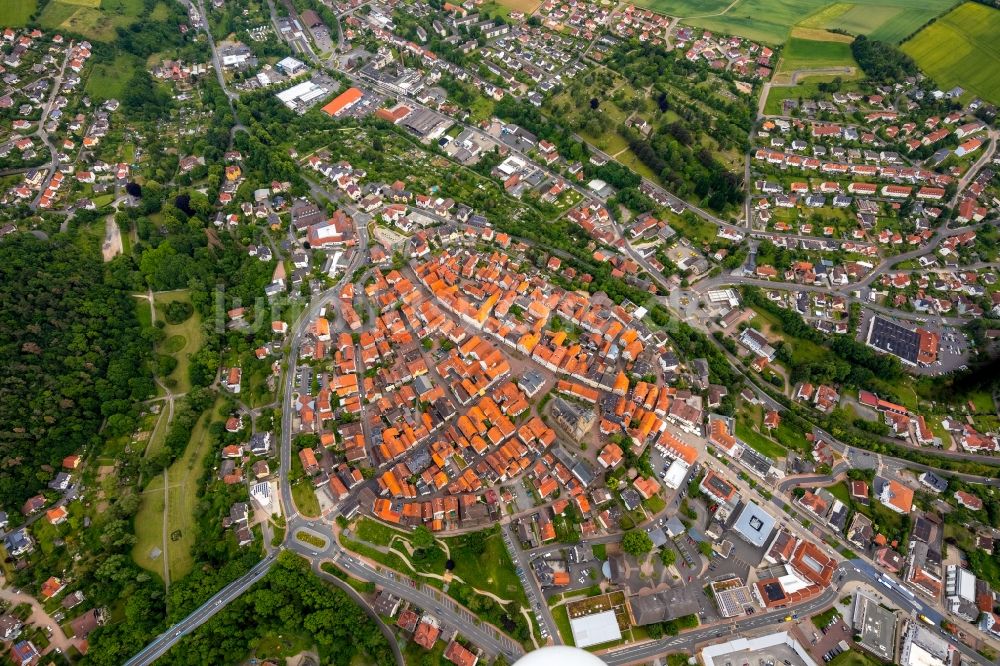 Luftbild Bad Wildungen - Altstadtbereich und Innenstadtzentrum in Bad Wildungen im Bundesland Hessen, Deutschland