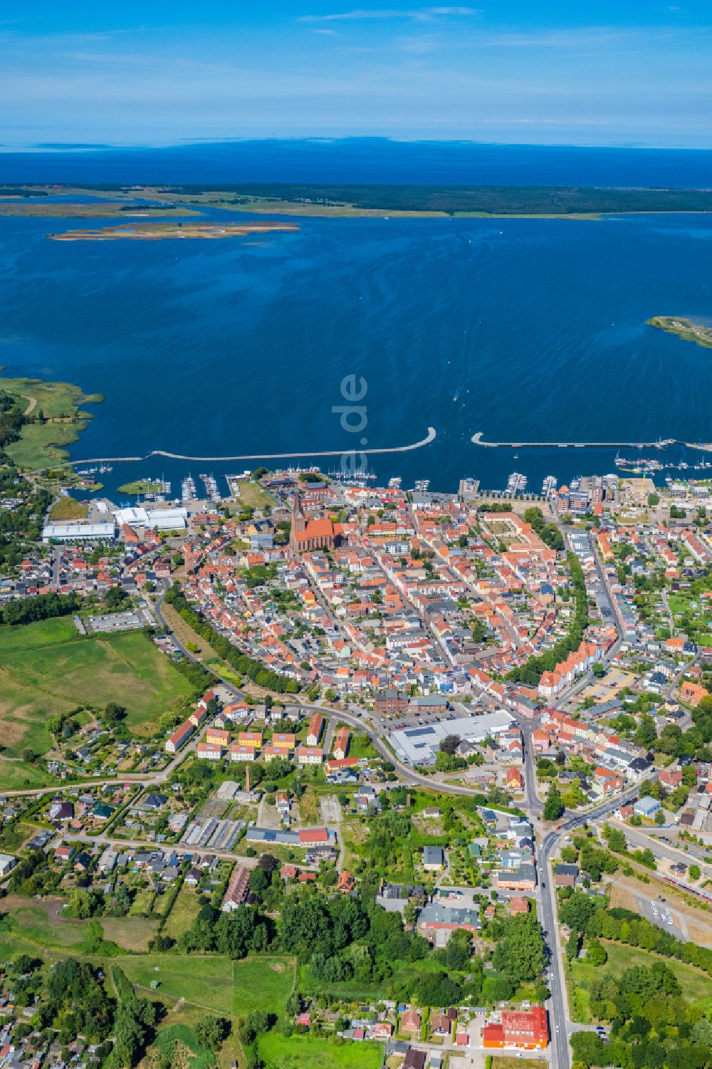 Luftaufnahme Barth - Altstadtbereich und Innenstadtzentrum in Barth im Bundesland Mecklenburg-Vorpommern, Deutschland