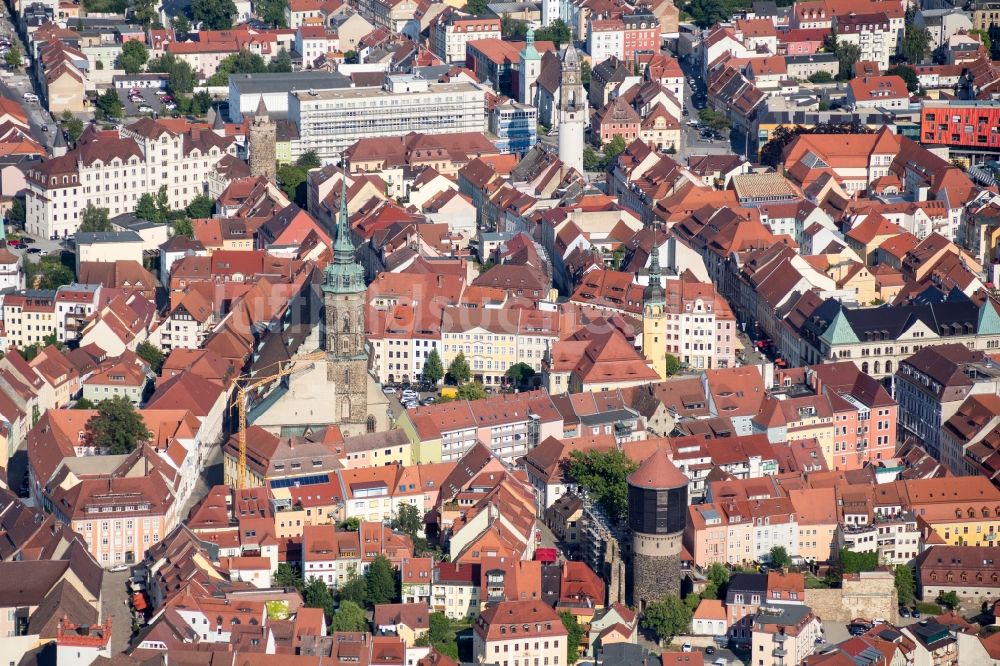 Luftaufnahme Bautzen - Altstadtbereich und Innenstadtzentrum in Bautzen im Bundesland Sachsen, Deutschland