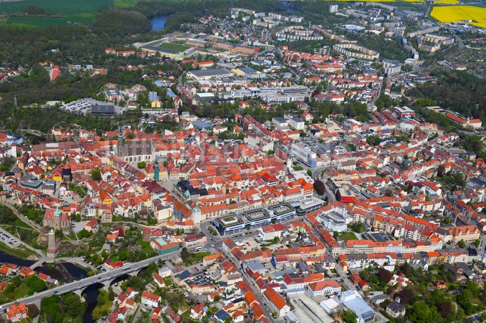 Luftaufnahme Bautzen - Altstadtbereich und Innenstadtzentrum in Bautzen im Bundesland Sachsen, Deutschland