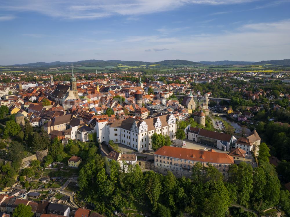 Bautzen von oben - Altstadtbereich und Innenstadtzentrum in Bautzen im Bundesland Sachsen, Deutschland