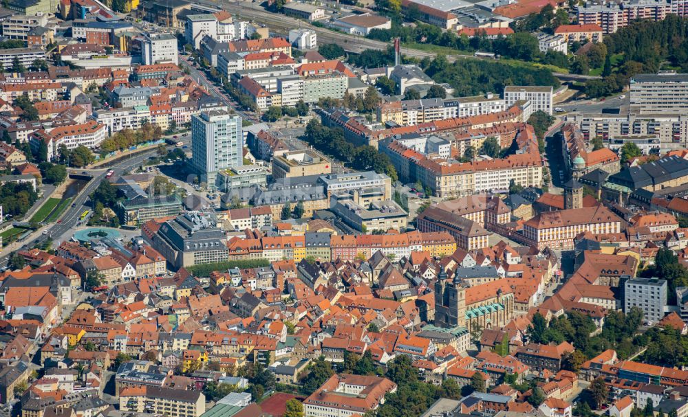 Bayreuth aus der Vogelperspektive: Altstadtbereich und Innenstadtzentrum in Bayreuth im Bundesland Bayern, Deutschland