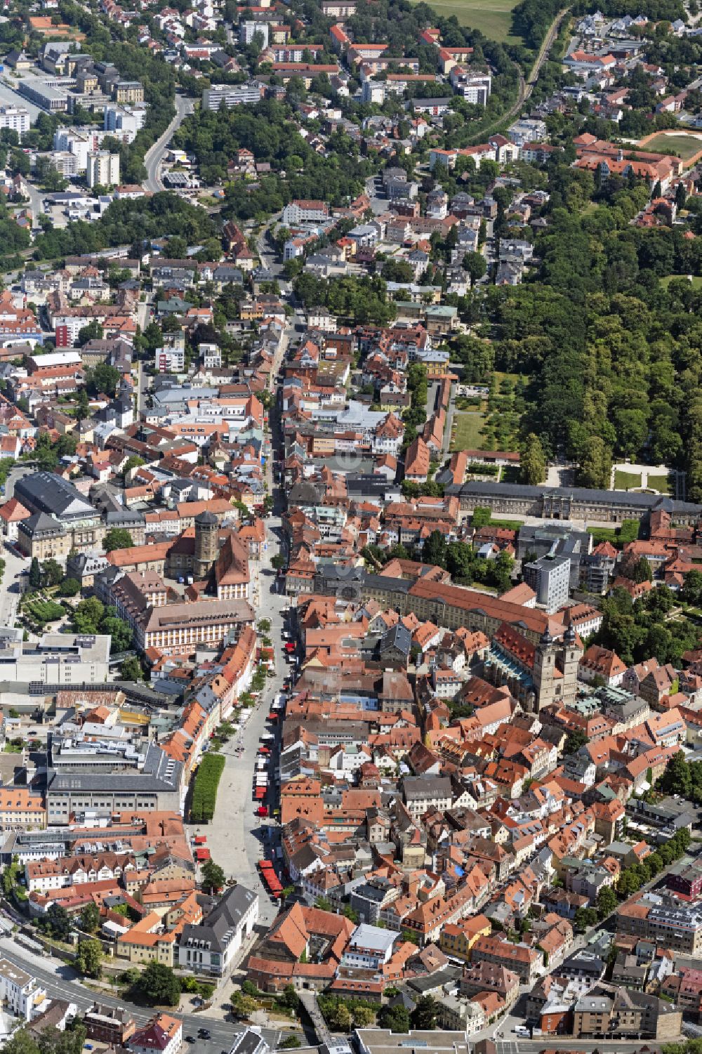 Bayreuth von oben - Altstadtbereich und Innenstadtzentrum in Bayreuth im Bundesland Bayern, Deutschland