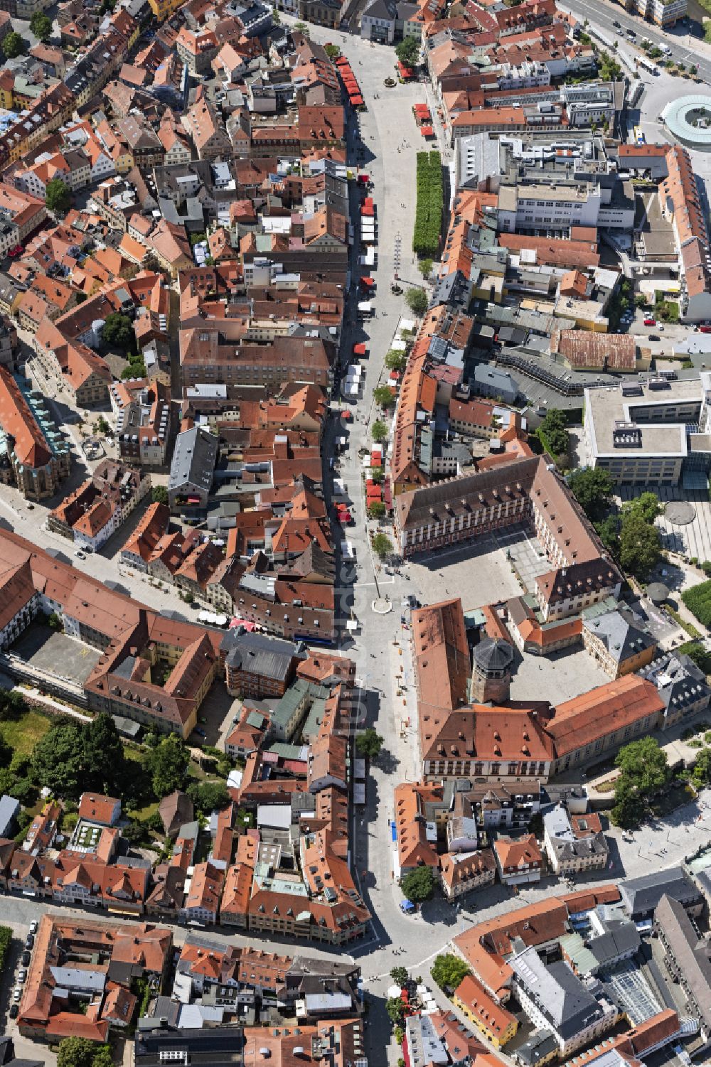 Bayreuth aus der Vogelperspektive: Altstadtbereich und Innenstadtzentrum in Bayreuth im Bundesland Bayern, Deutschland