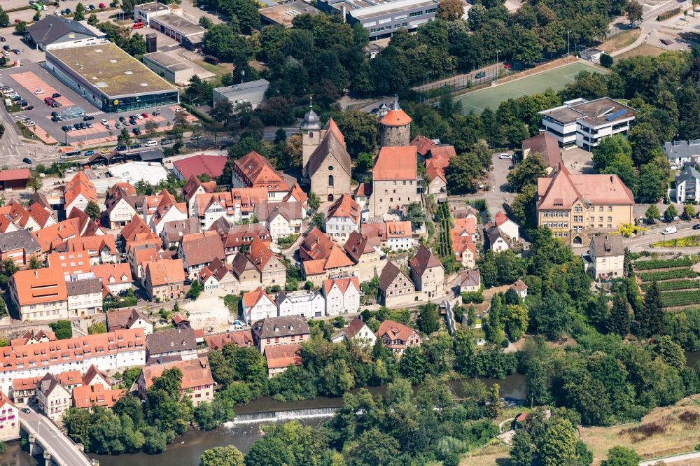 Luftaufnahme Besigheim - Altstadtbereich und Innenstadtzentrum in Besigheim im Bundesland Baden-Württemberg, Deutschland