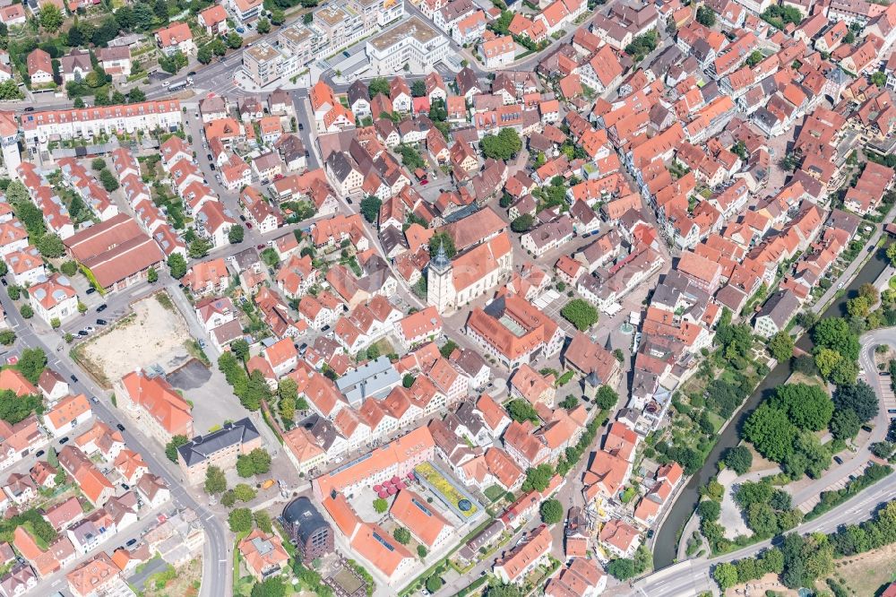 Luftbild Bietigheim-Bissingen - Altstadtbereich und Innenstadtzentrum in Bietigheim-Bissingen im Bundesland Baden-Württemberg, Deutschland