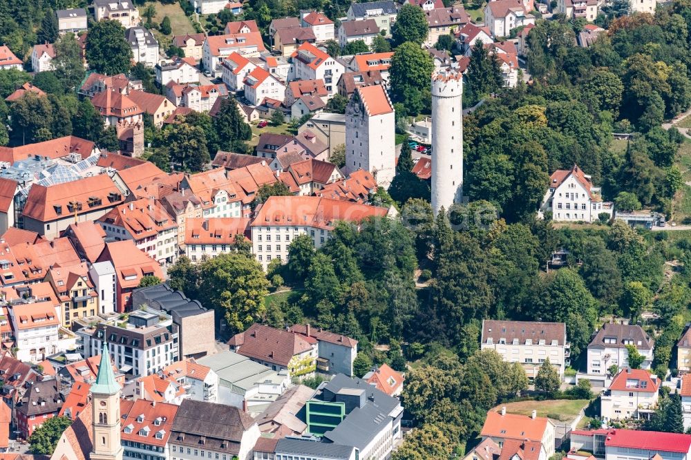 Luftbild Ravensburg - Altstadtbereich und Innenstadtzentrum mit Blick auf den Mehlsack und das Obertor in Ravensburg im Bundesland Baden-Württemberg, Deutschland