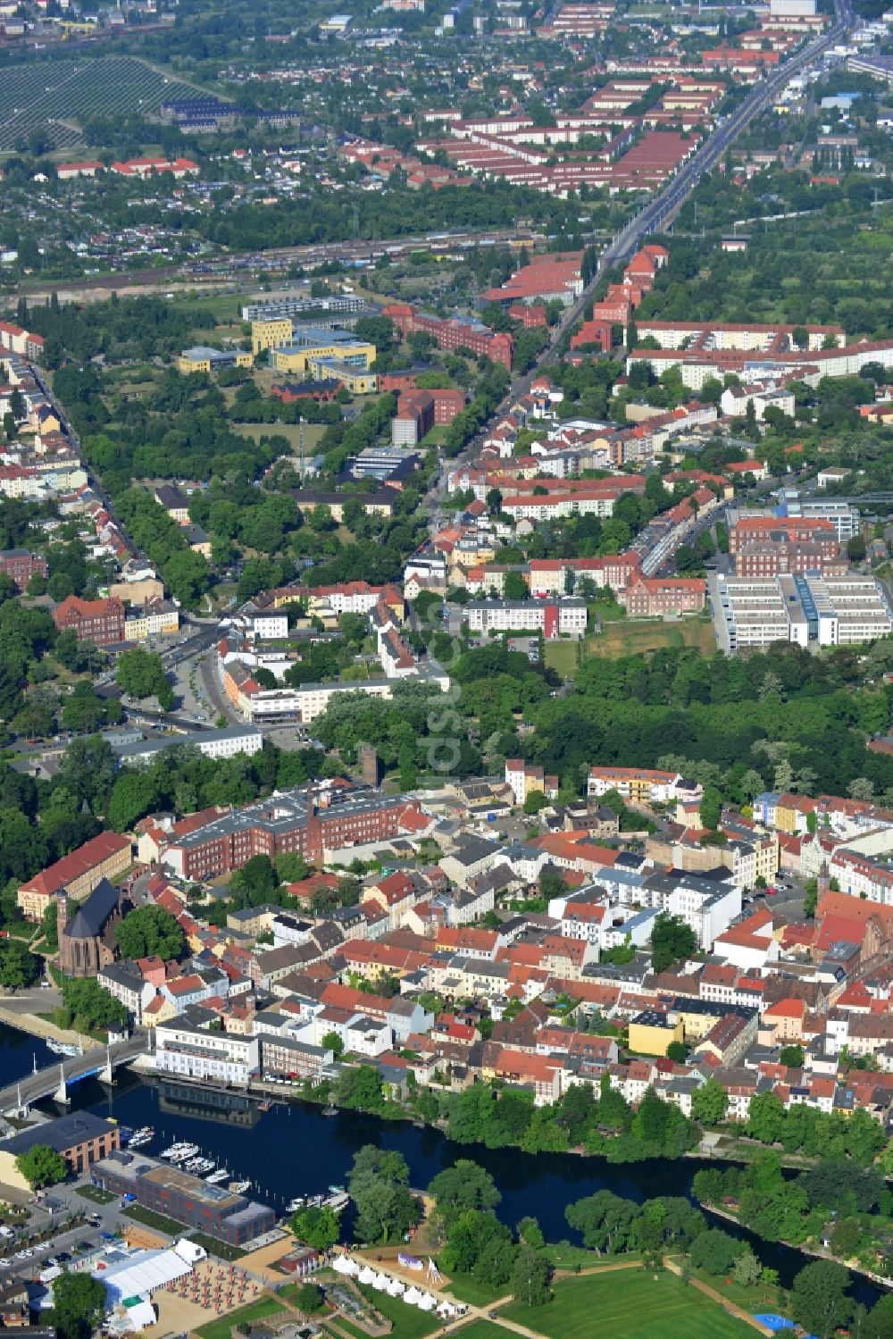 Brandenburg an der Havel aus der Vogelperspektive: Altstadtbereich und Innenstadtzentrum in Brandenburg an der Havel im Bundesland Brandenburg