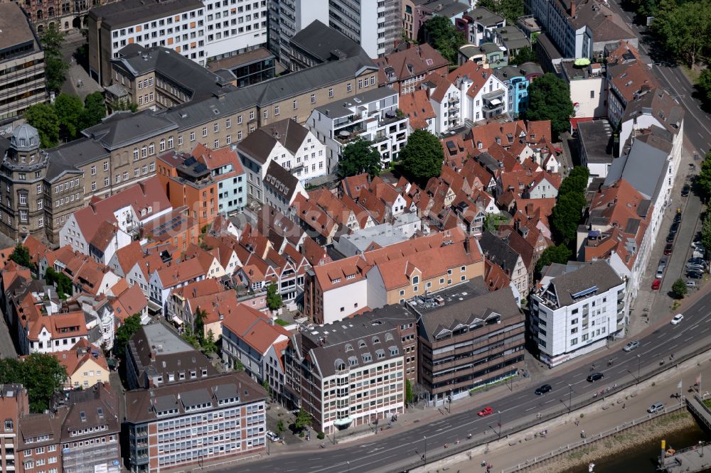 Luftaufnahme Bremen - Altstadtbereich und Innenstadtzentrum in Bremen, Deutschland