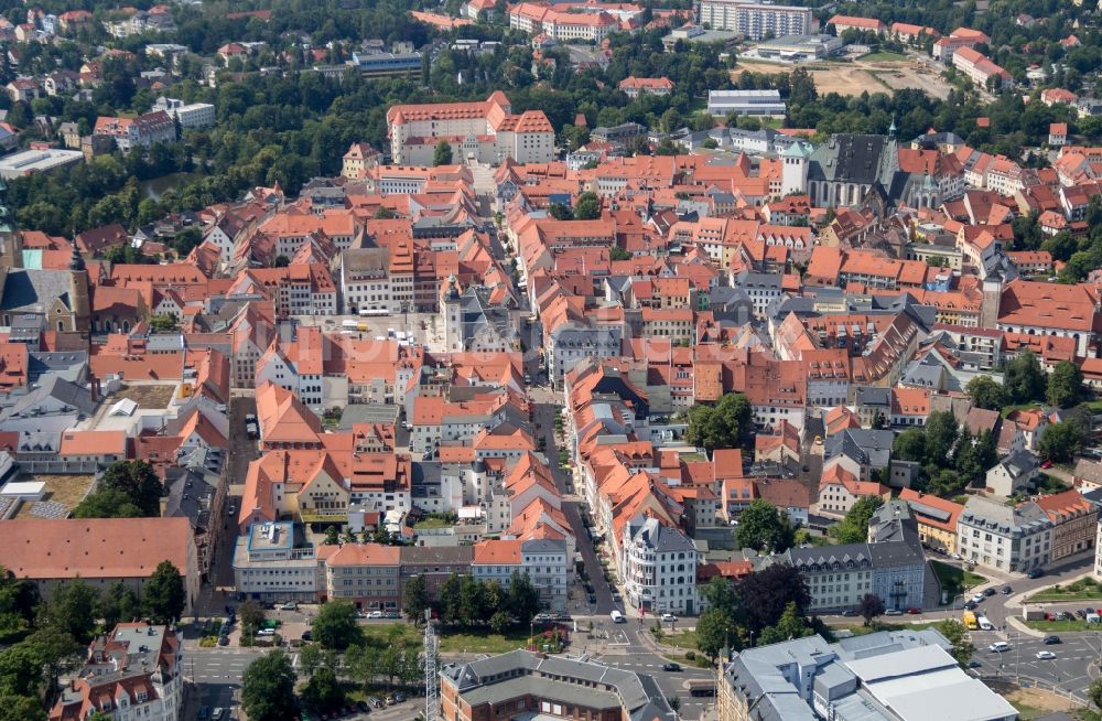 Luftbild Freiberg - Altstadtbereich und Innenstadtzentrum Burgstraße in Freiberg im Bundesland Sachsen, Deutschland