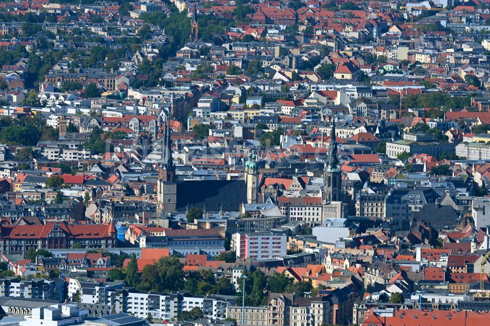 Damaschkestraße von oben - Altstadtbereich und Innenstadtzentrum in Damaschkestraße im Bundesland Sachsen-Anhalt, Deutschland