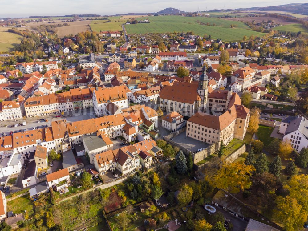 Dippoldiswalde aus der Vogelperspektive: Altstadtbereich und Innenstadtzentrum in Dippoldiswalde im Bundesland Sachsen, Deutschland