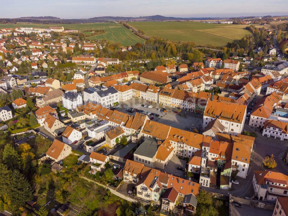 Luftaufnahme Dippoldiswalde - Altstadtbereich und Innenstadtzentrum in Dippoldiswalde im Bundesland Sachsen, Deutschland