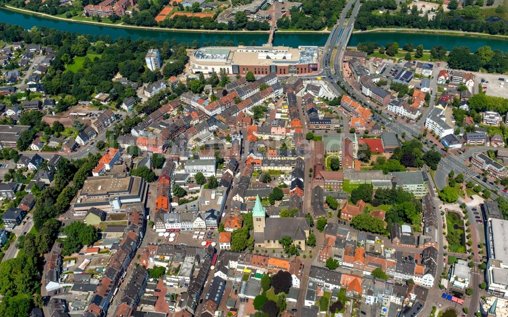 Dorsten von oben - Altstadtbereich und Innenstadtzentrum in Dorsten im Bundesland Nordrhein-Westfalen